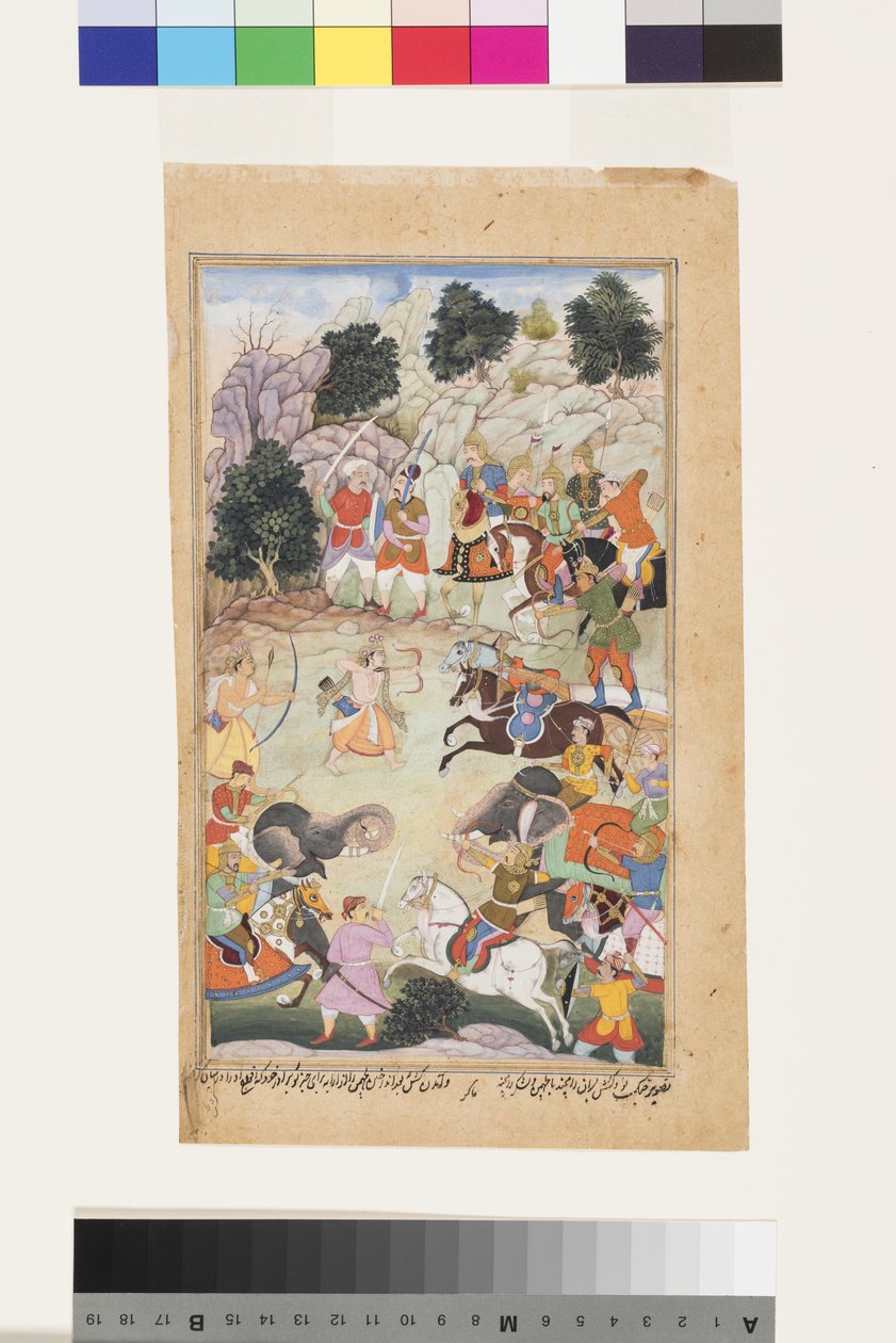 Lava and Kishu Engage Lakshmana in Battle by Makra