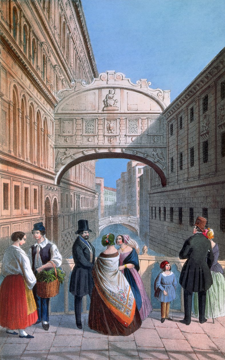 The Bridge of Sighs, Venice, engraved by Brizeghel by Marco Moro