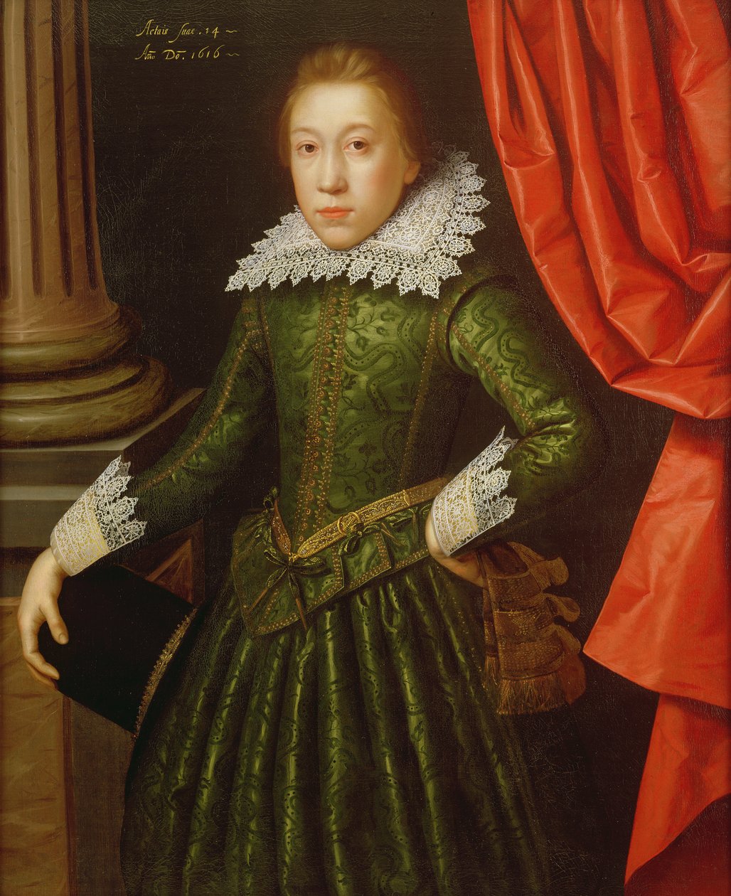 Portrait of a Boy of the de Ligne Family, 1616 (one of a pair) by Marcus Gheeraerts