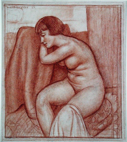 Seated Nude Figure by Mark Gertler