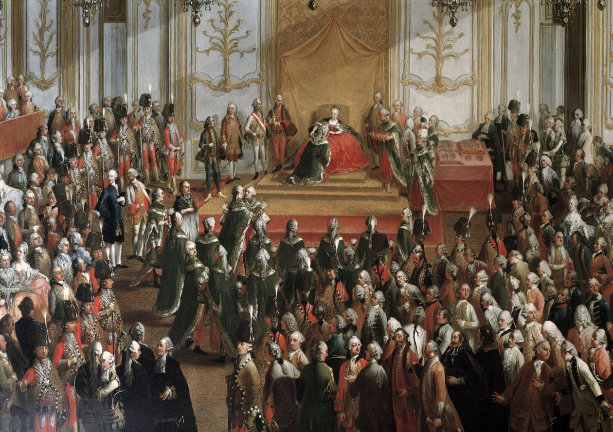 Maria Theresa at the Investiture of the Order of St. Stephen, 1764 (detail) by Martin II Mytens or Meytens