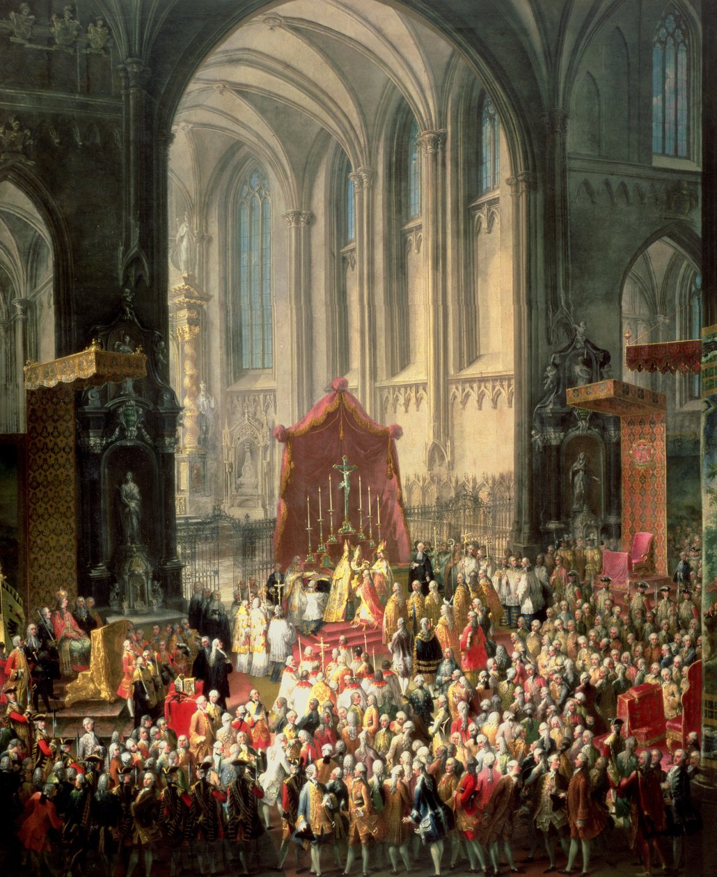 The Coronation of Joseph II as Emperor of Germany in Frankfurt Cathedral by Martin II Mytens or Meytens