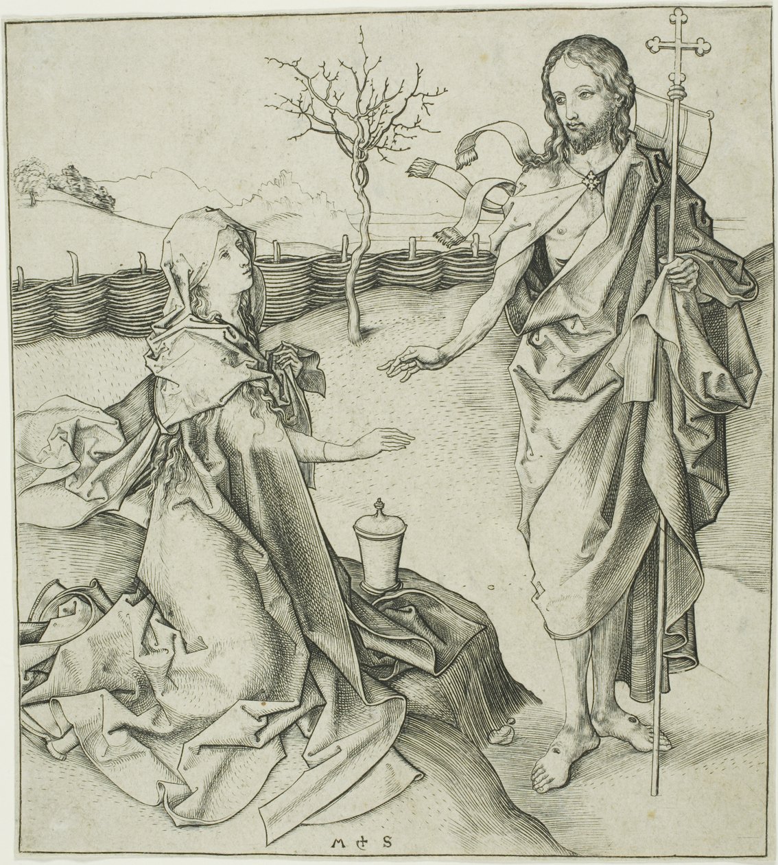 Christ Appearing to the Magdalen—Noli Me Tangere by Martin Schongauer