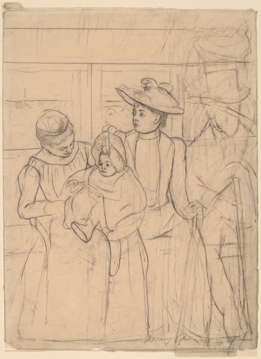 In the Omnibus by Mary Cassatt