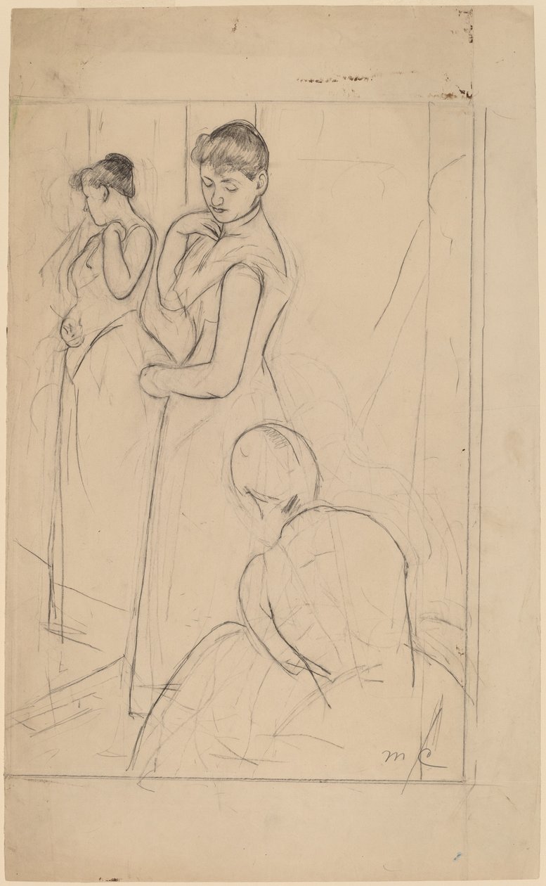 The Fitting (recto) by Mary Cassatt