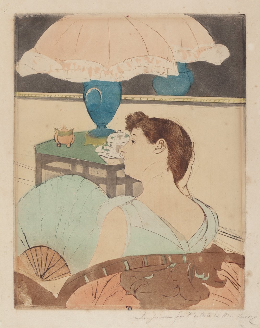 The Lamp by Mary Cassatt