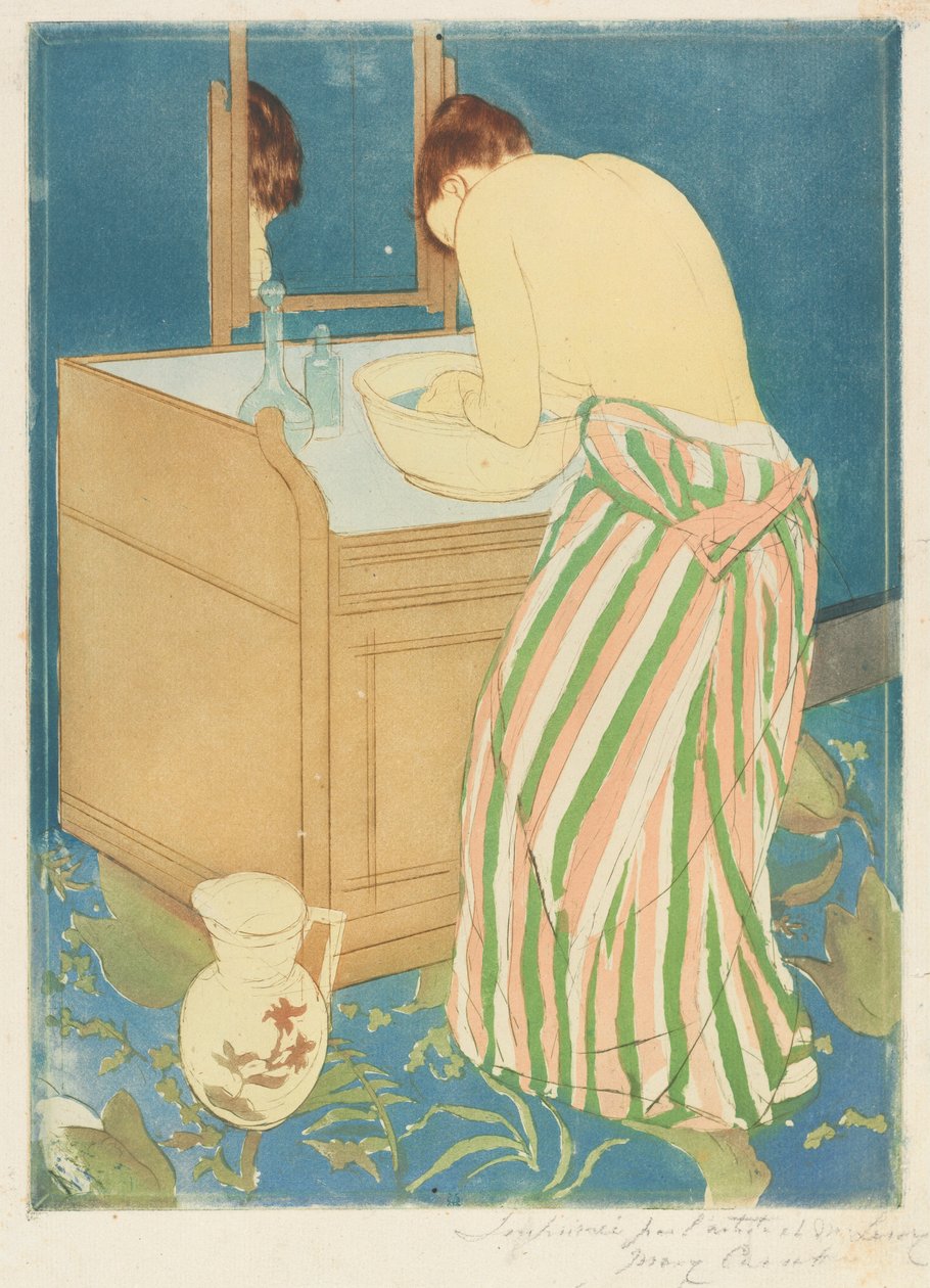 Woman Bathing by Mary Cassatt