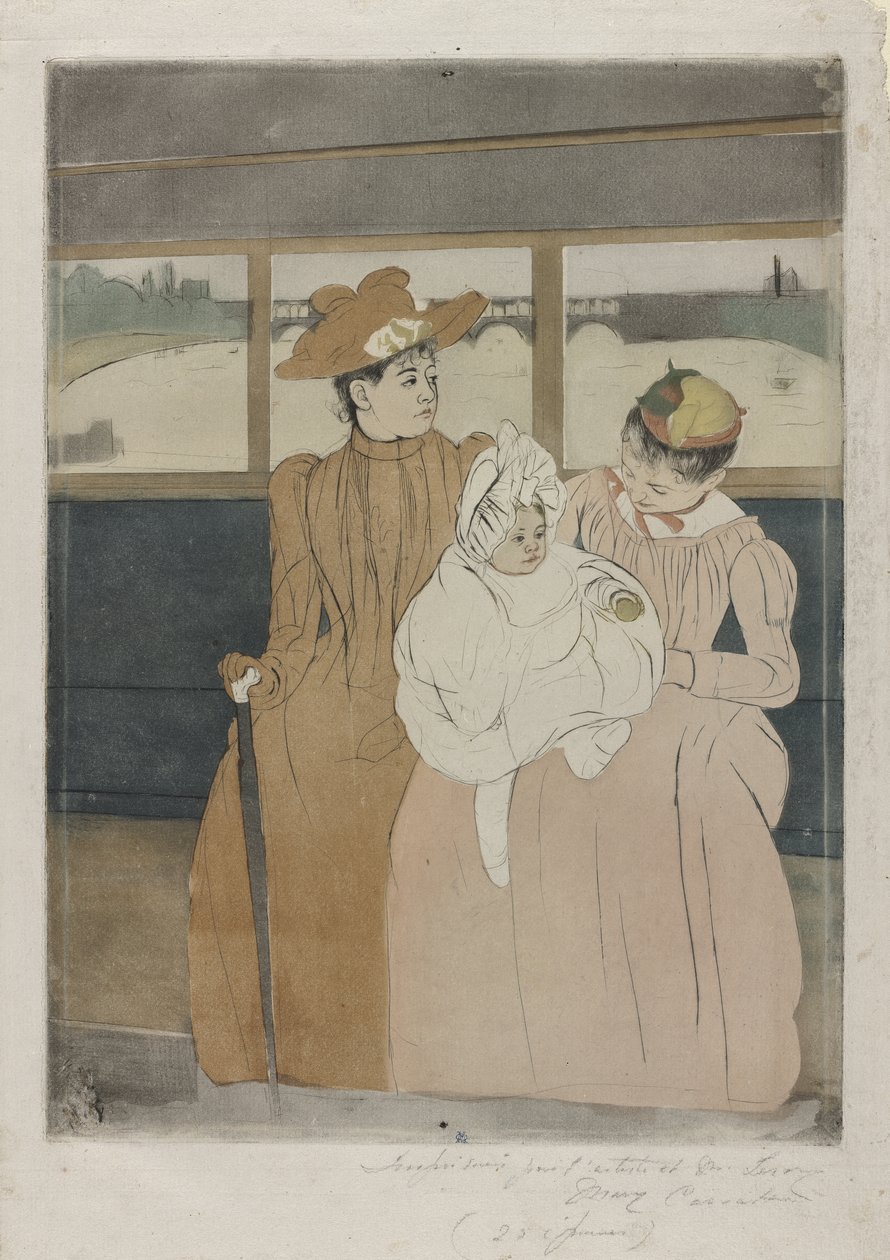 In the Omnibus, 1890-91 by Mary Cassatt