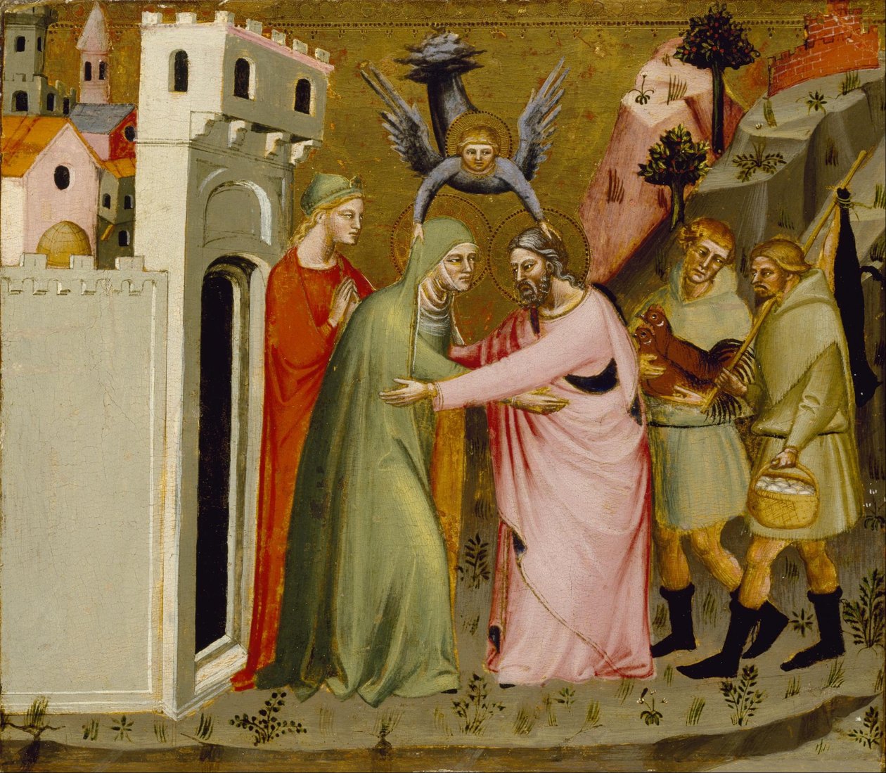 The Meeting of Anna and Joachim at the Golden Gate by Master of Golden the Gate