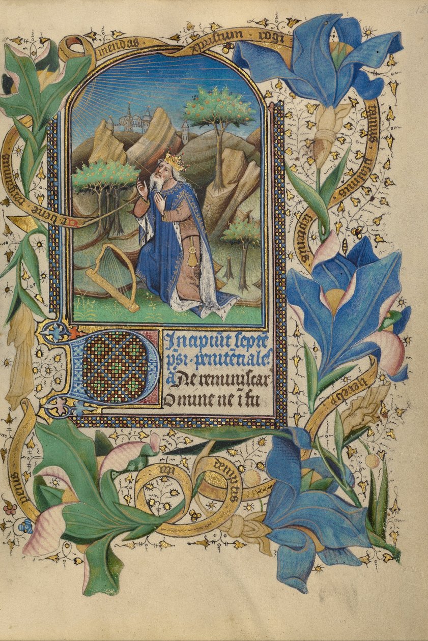 David in Prayer by Master of Guillebert de Mets