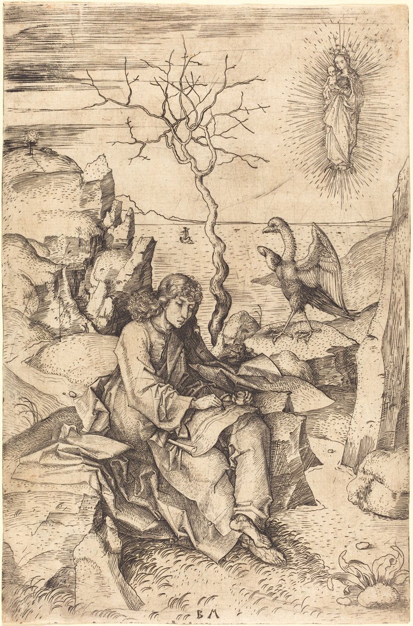 Saint John on Patmos by Master BM