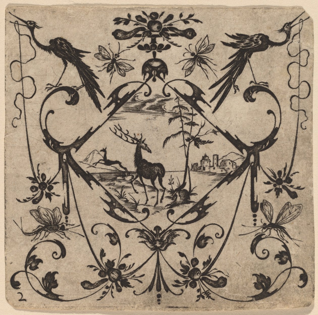 Ornament with Grotesque by Master CR