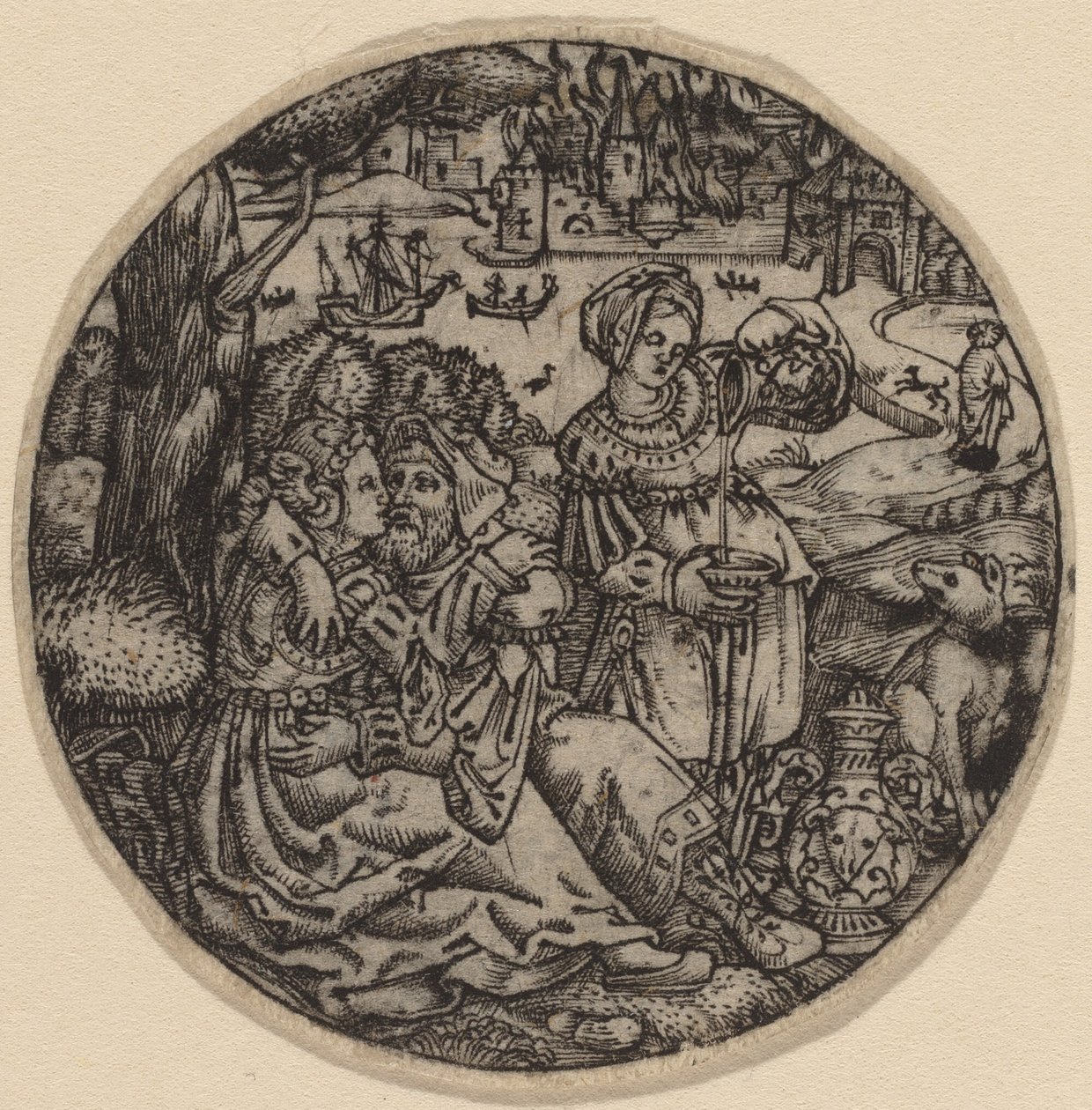 Lot and His Daughters by Master S