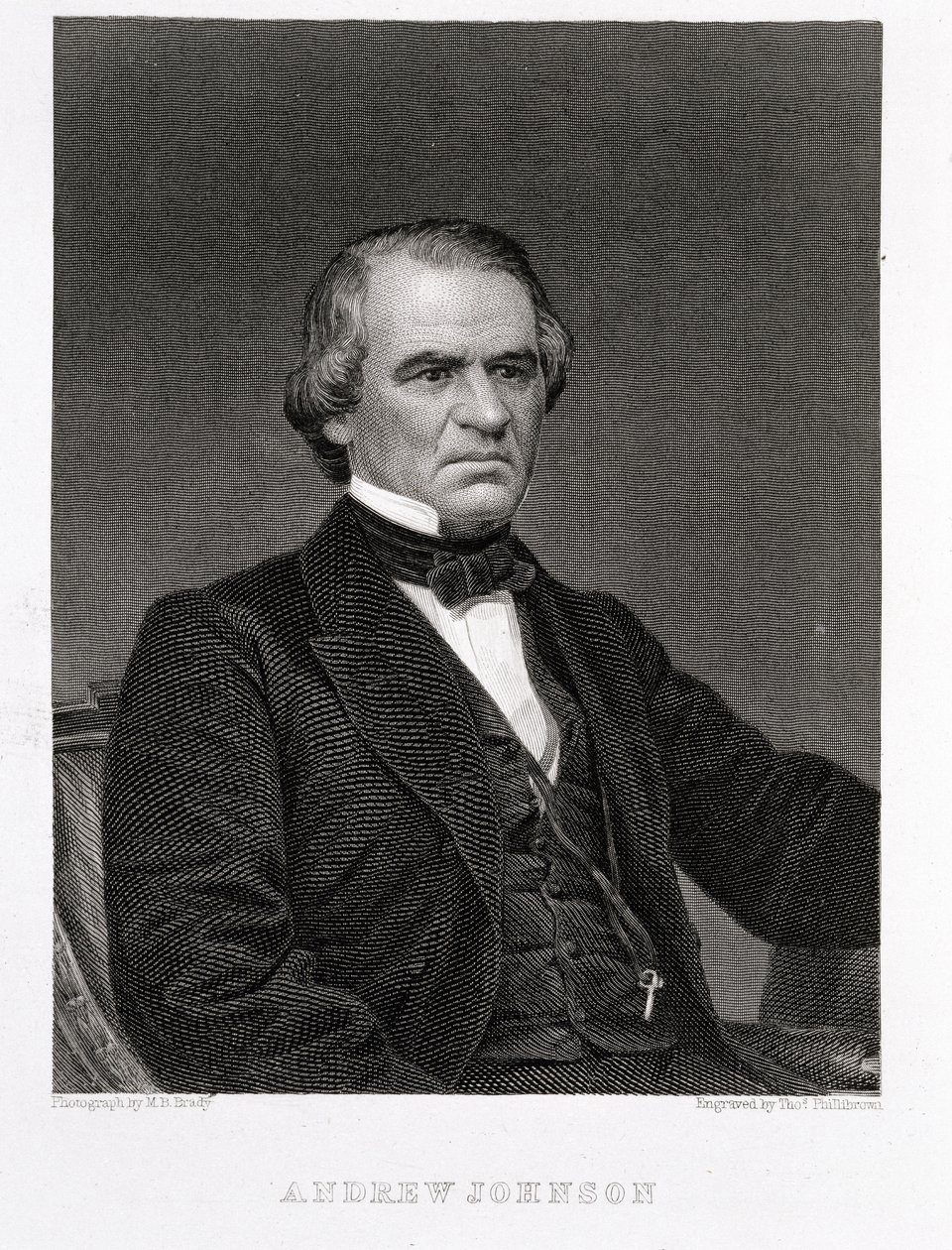 Andrew Johnson, engraved from a photograph by Thomas Phillibrown by Mathew B. Brady