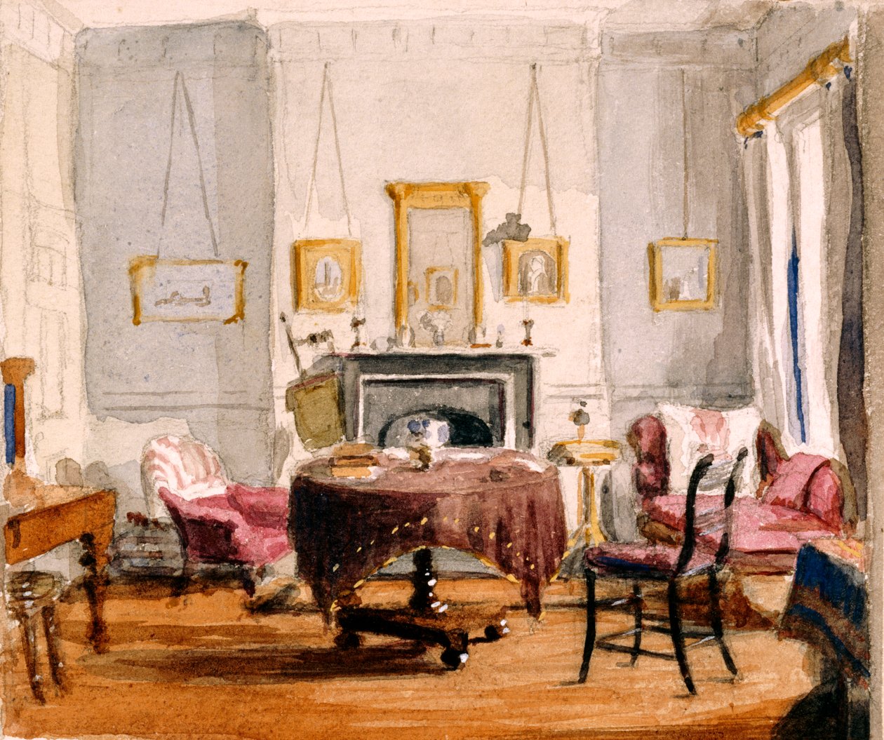 The Drawing Room at 59 Seymour Street, c.1850 by Matilda Sharpe