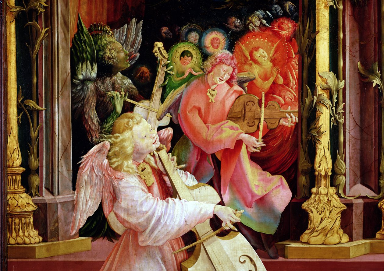 Angel Musicians, from the Concert of Angels from the Isenheim Altarpiece, c.1512-16 by Matthias Grünewald