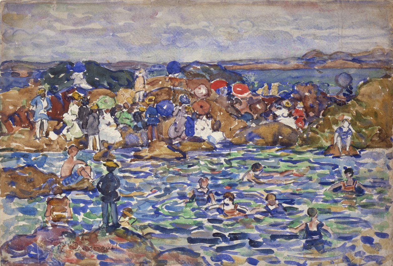 At the Shore, St. Malo No. 1, c.1907 by Maurice Brazil Prendergast