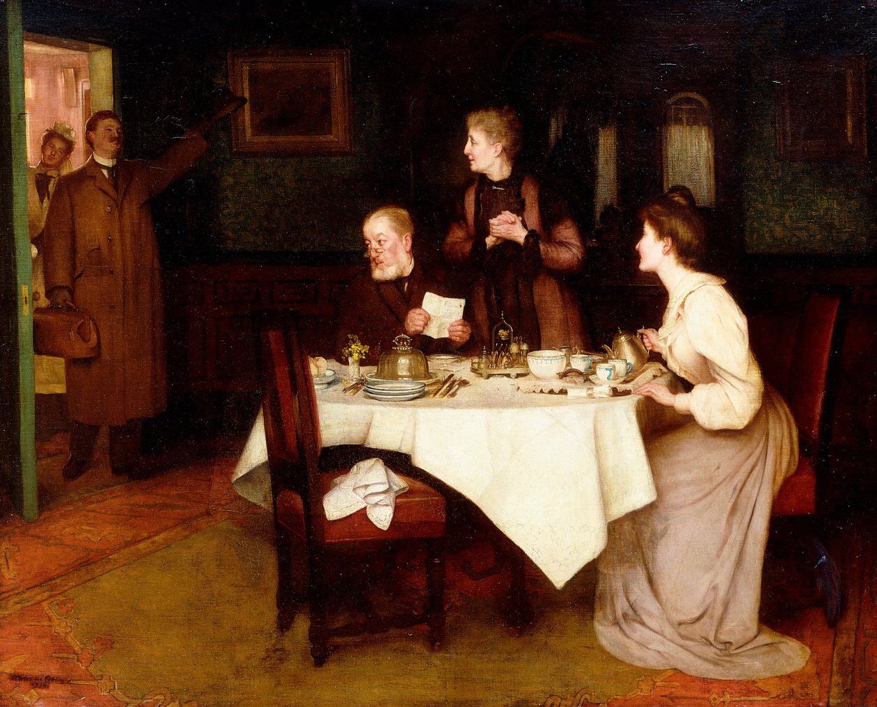 Family at Tea by Maurice Grun