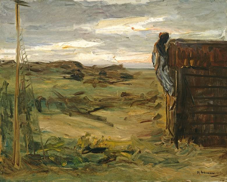 Beach with Sheds by Max Liebermann