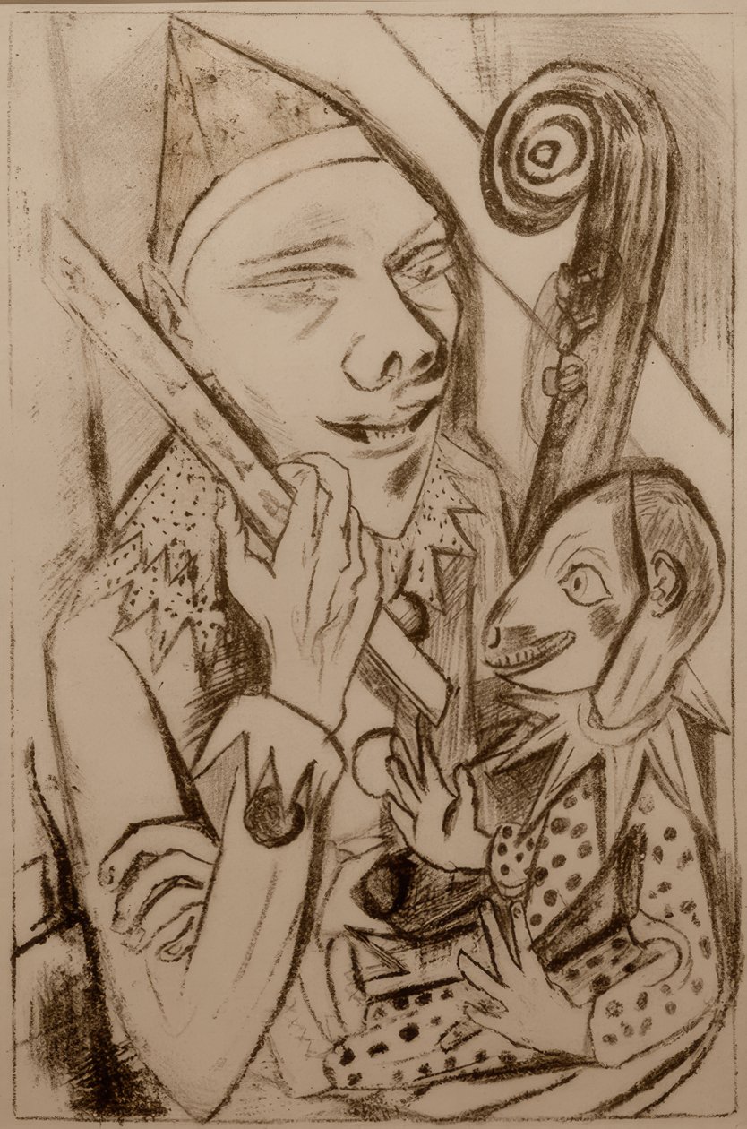 Pierrot with Mask by Max Beckmann