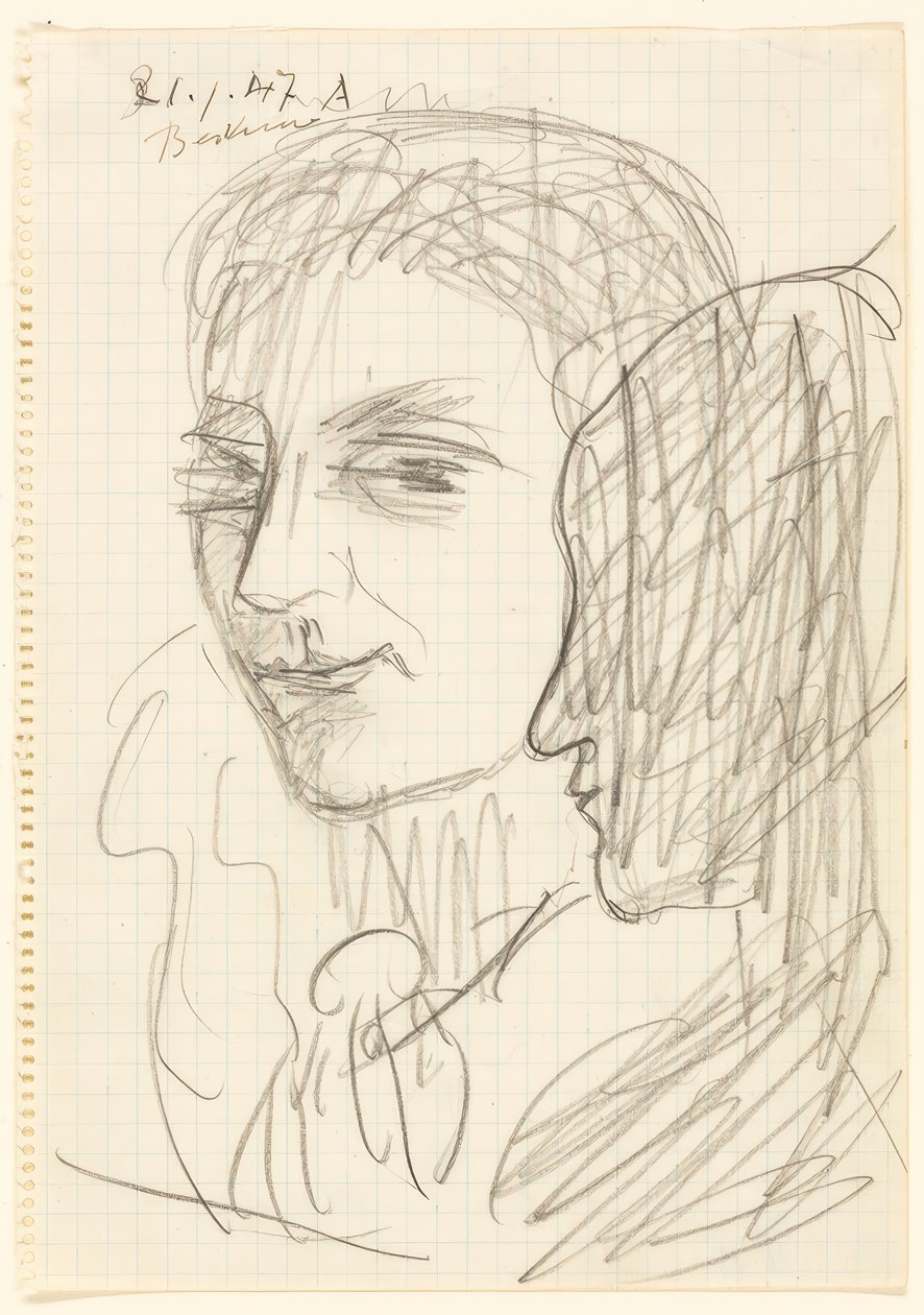 Study of Two Heads by Max Beckmann