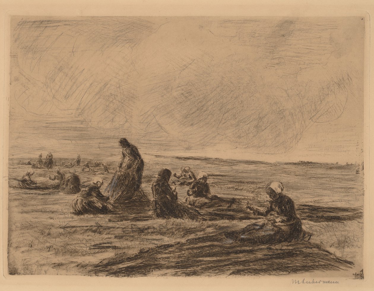 Mending the Nets by Max Liebermann