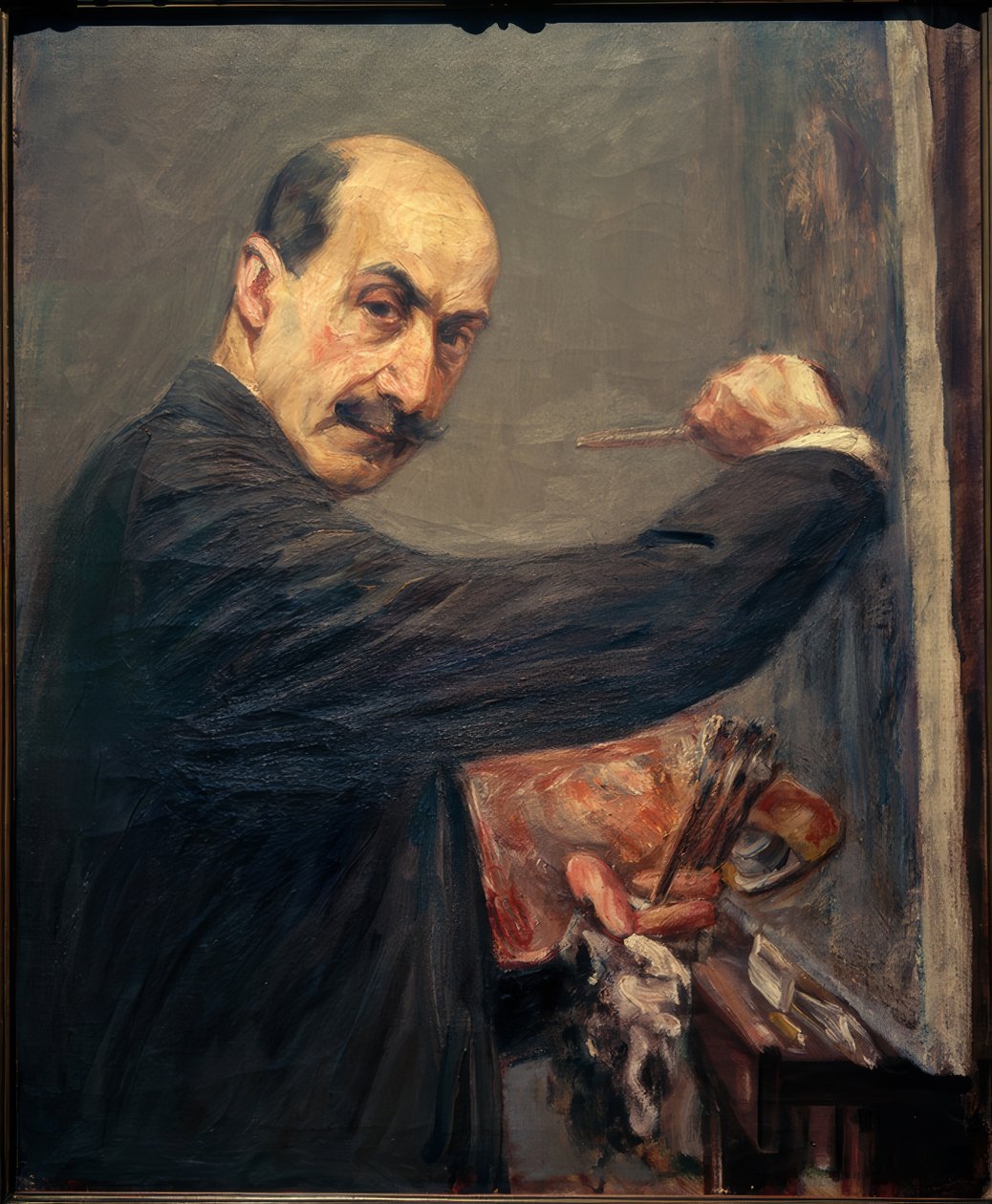 Self-Portrait at the Easel Facing Right by Max Liebermann