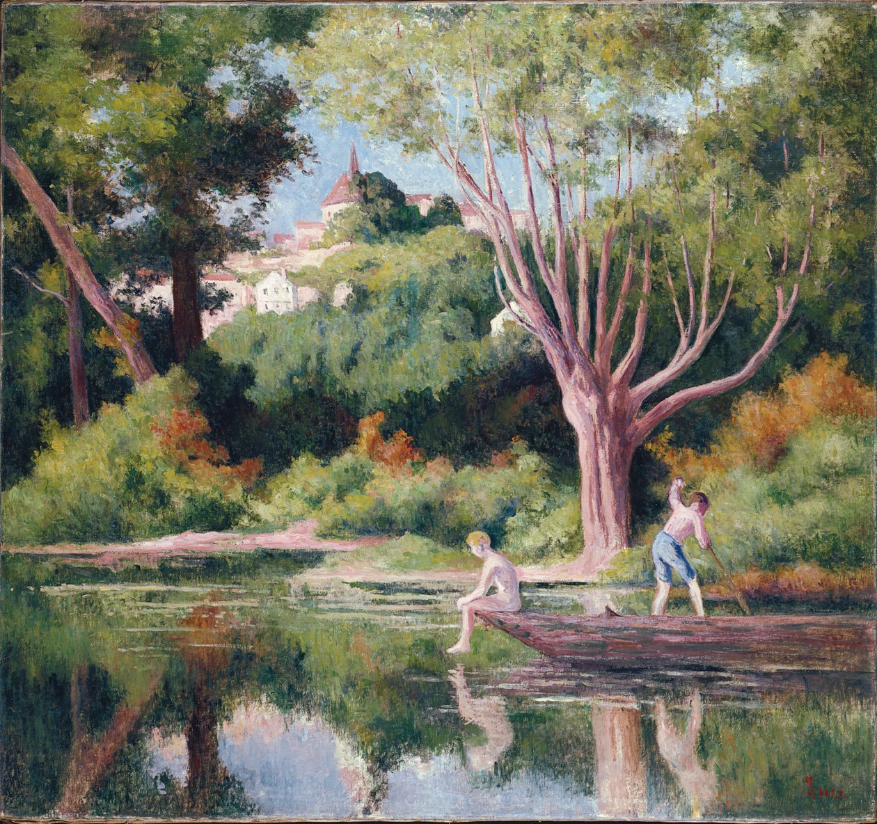 Rolleboise, Bathing by Maximilien Luce