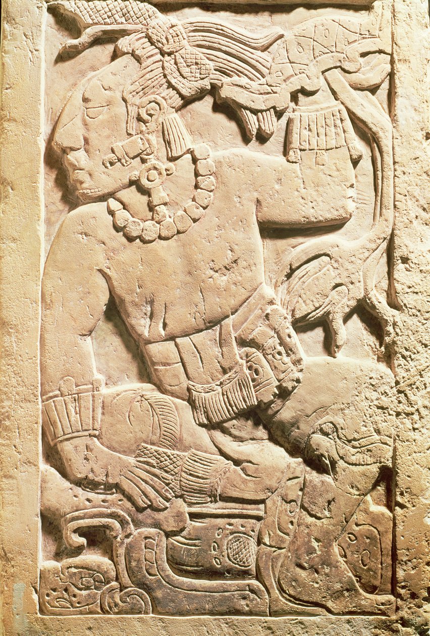 Bas Relief of a Warrior by Mayan