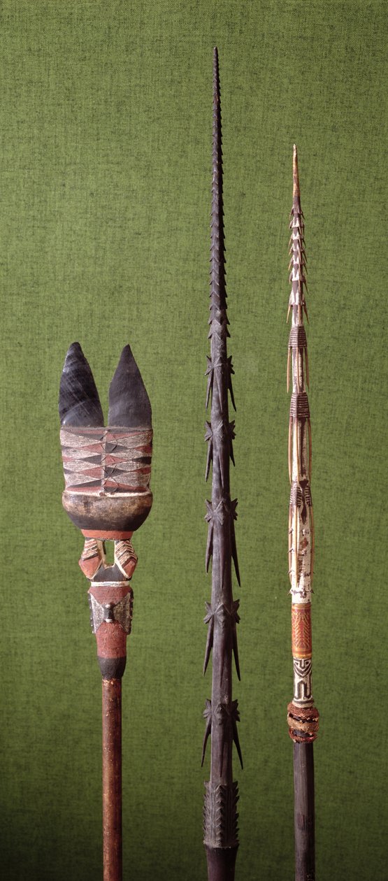 Spears from the Torres Straits Islands, the Solomon Islands and Admiralty Island by Melanesian