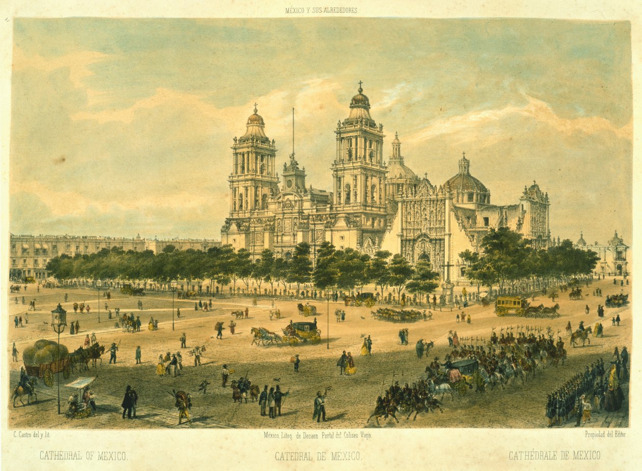 Cathedral of Mexico by Mexican School