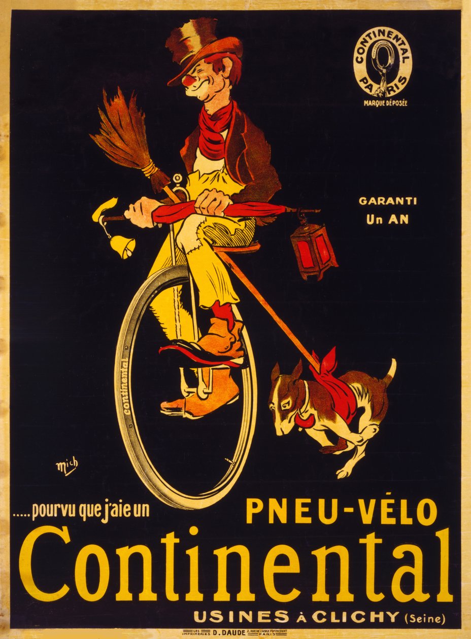 As Long as I Have a Continental Bicycle Tire, c. 1900 by Mich