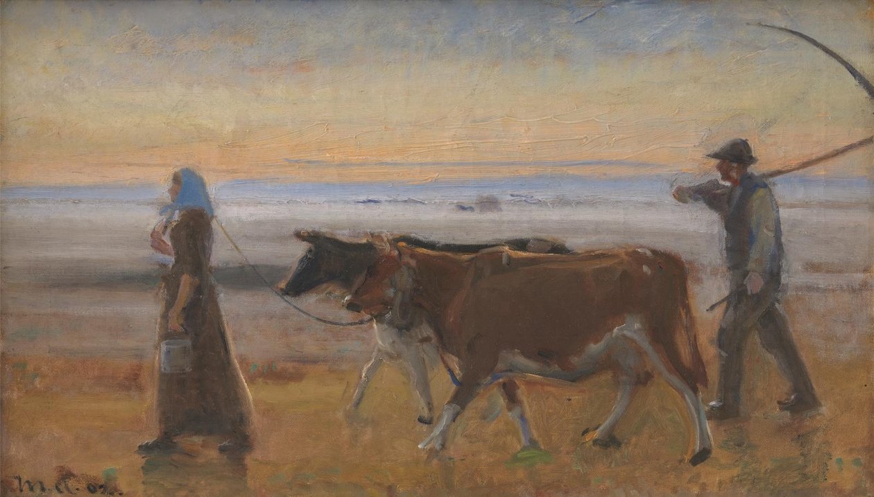 Cows Being Driven across the Moor by Michael Ancher