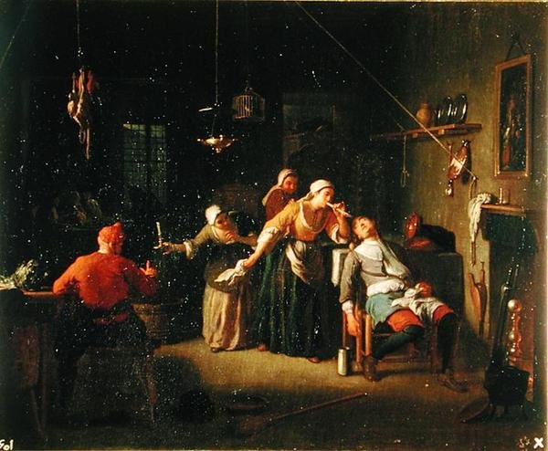 Tavern scene by Michel Ange Houasse