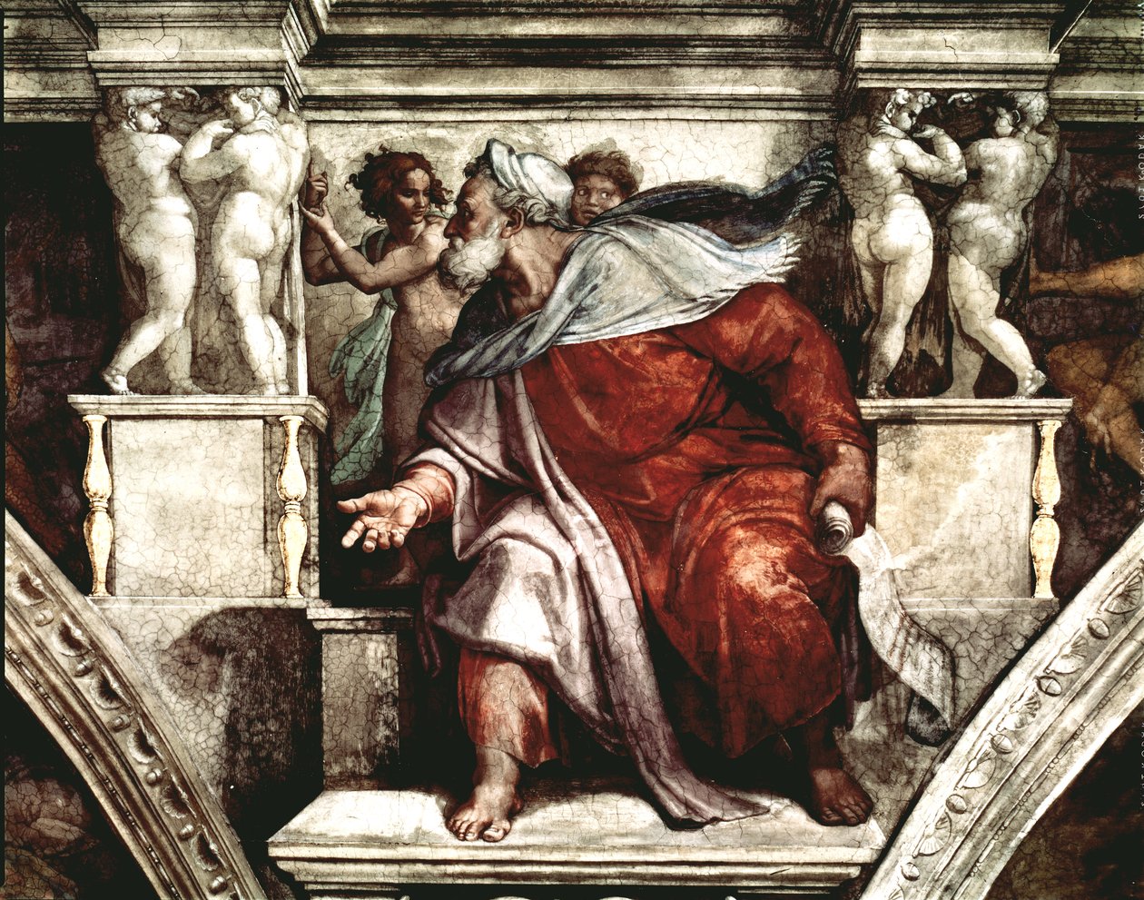 Sistine Chapel Ceiling: The Prophet Ezekiel by Michelangelo Buonarroti