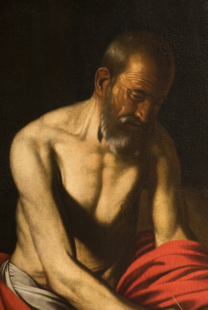 Saint Jerome (detail) by Michelangelo Merisi Caravaggio