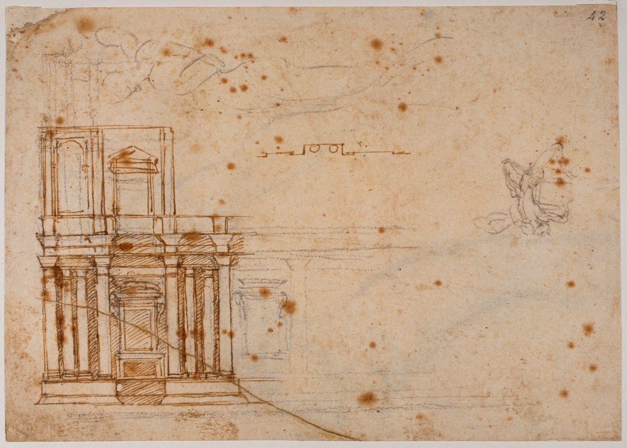 Architectural Studies and Poetic Fragments by Michelangelo Buonarroti