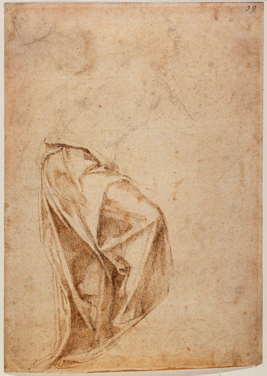 Draped Figure by Michelangelo Buonarroti