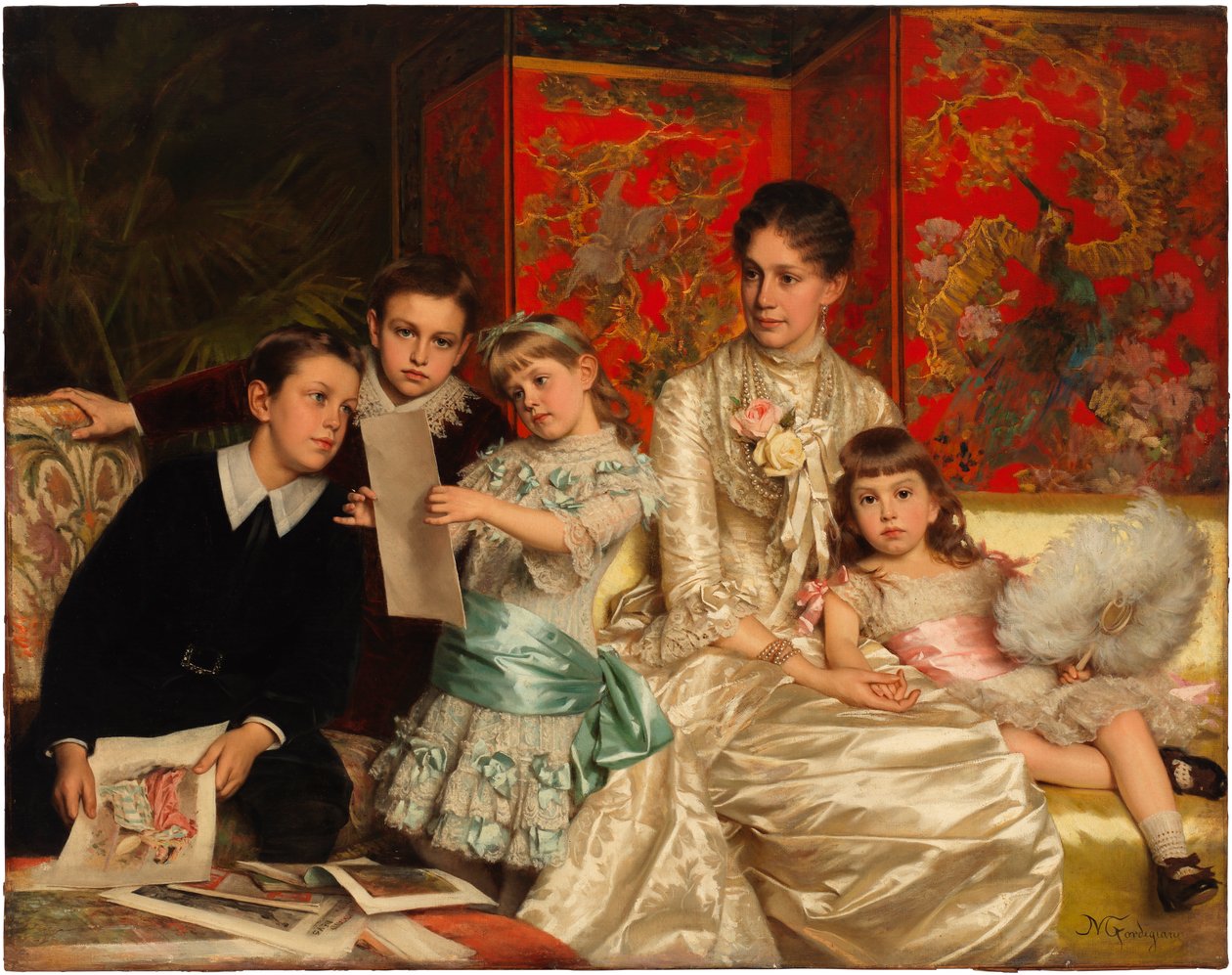Family Group by Michele Gordigiani
