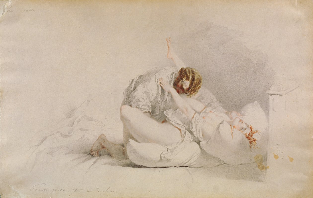 Erotic Scene by Mihaly von Zichy