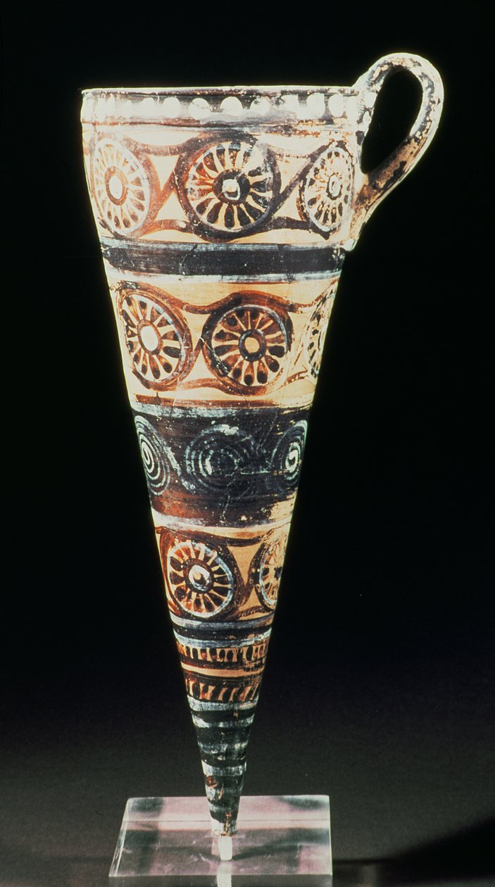 Conical Rhyton, removed from Akrotiri on the island of Thera (Santorini) in the southern Cyclades by Minoan