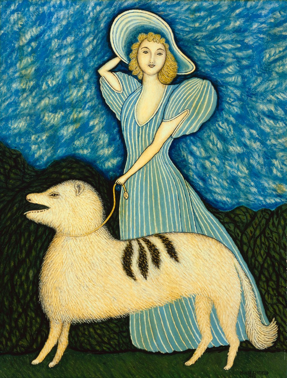Girl with Dog by Morris Hirshfield