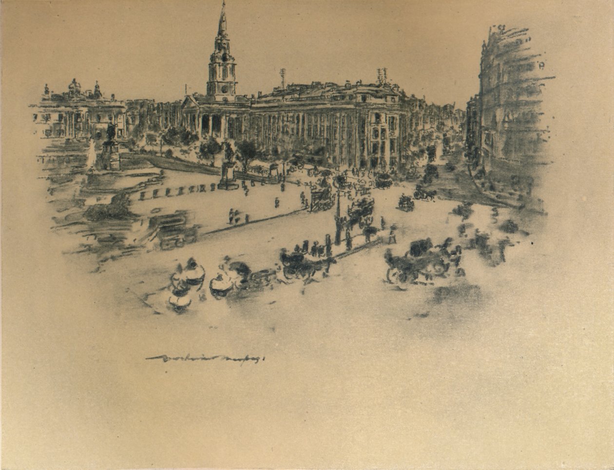 Trafalgar Square by Mortimer L Menpes