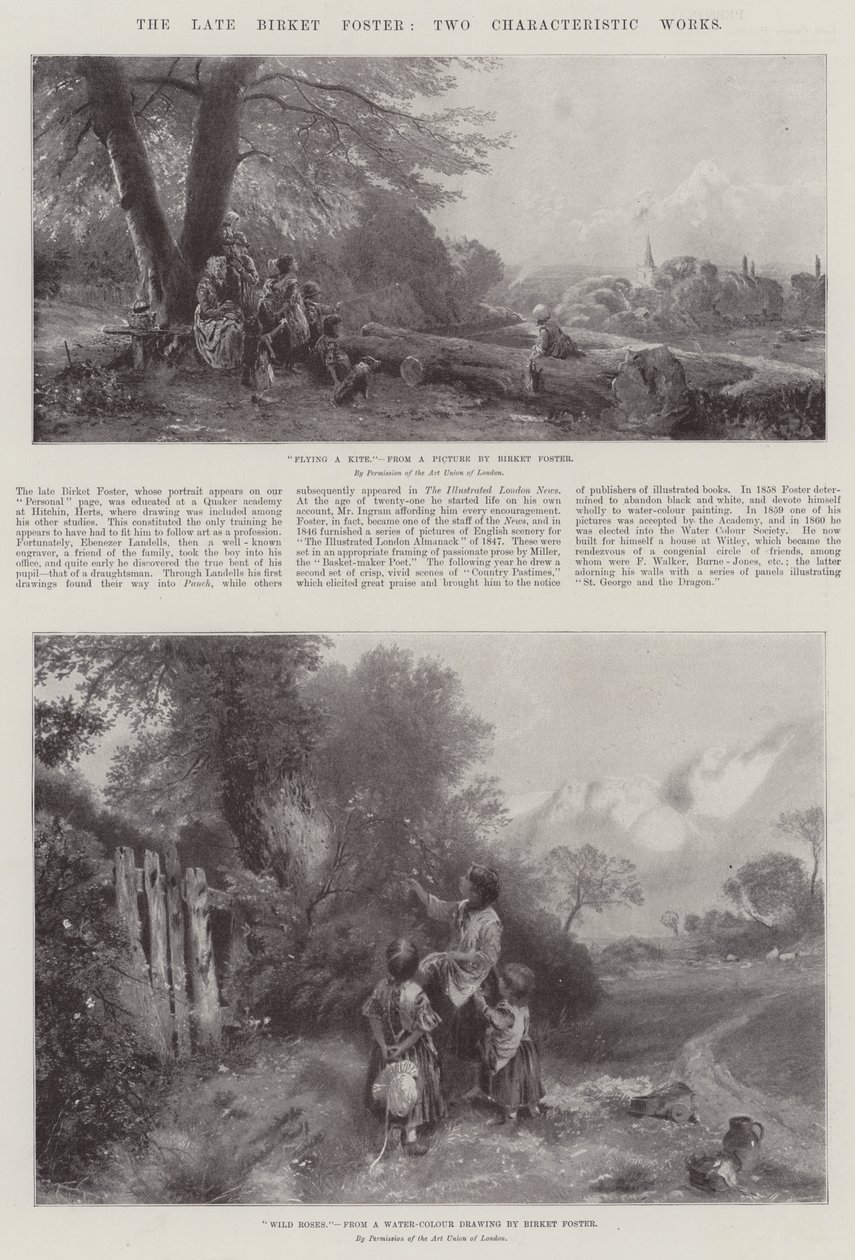 The Late Birket Foster, Two Characteristic Works by Myles Birket Foster