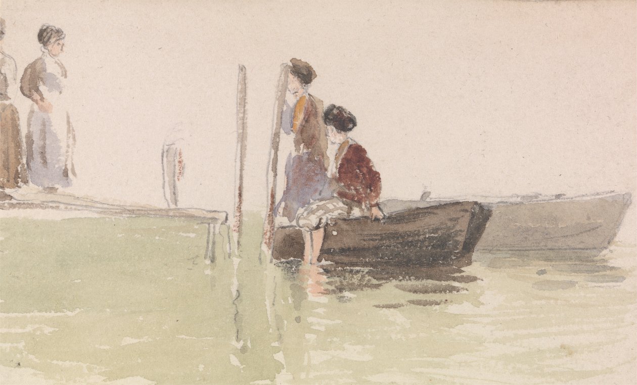 The Jetty by Myles Birket Foster