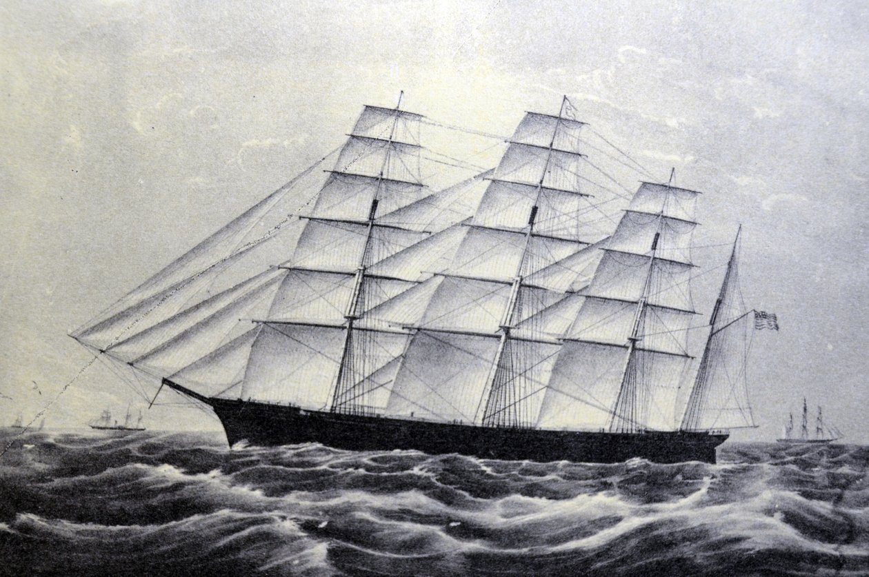 Currier & Ives Illustration 19th Century. The Clipper Ship The Great Republic by N. and Ives, J.M. Currier