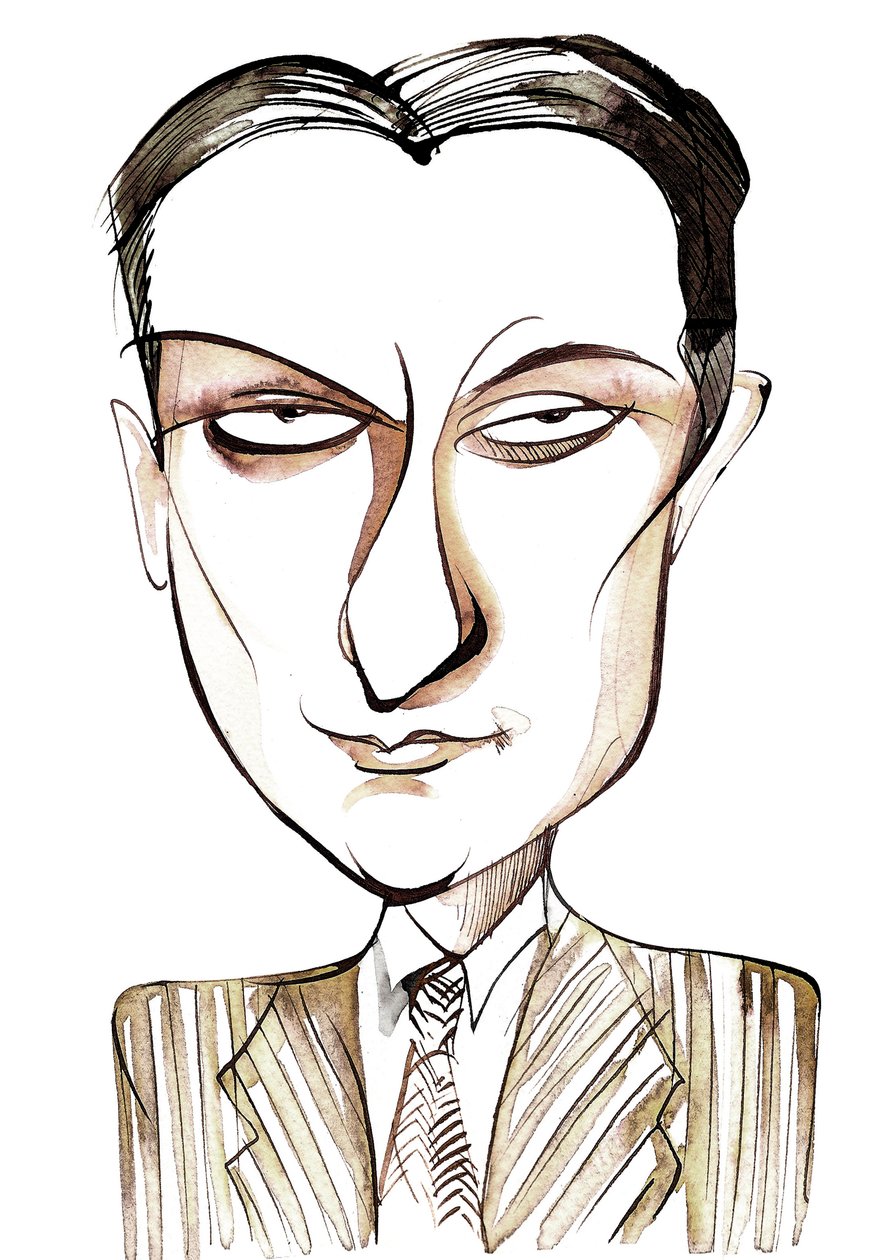 Dinu Lipatti, Romanian pianist and composer, caricature by Neale Osborne