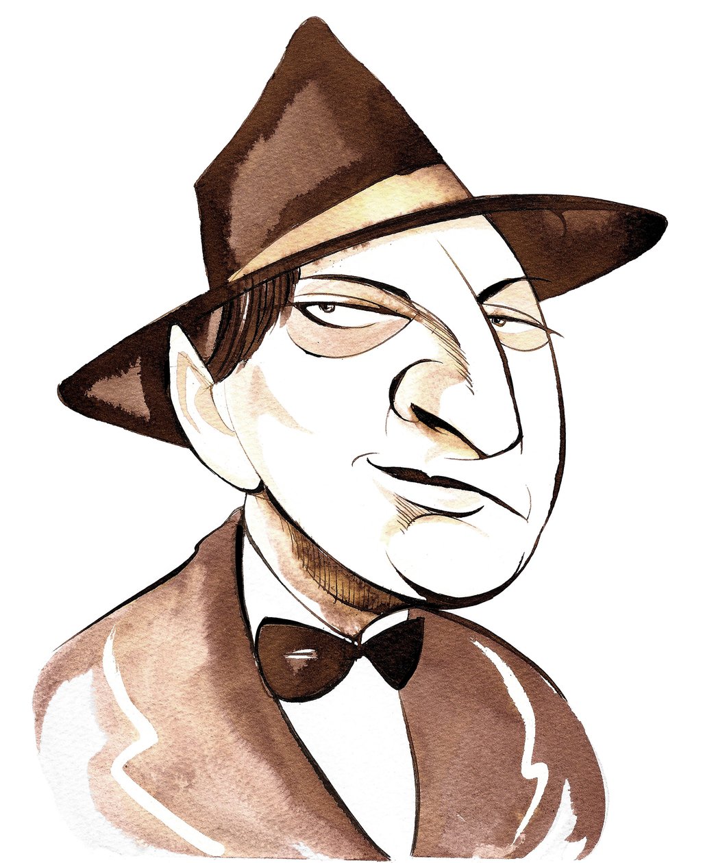 Erich Wolfgang Korngold, Austrian-born composer and conductor; caricature by Neale Osborne
