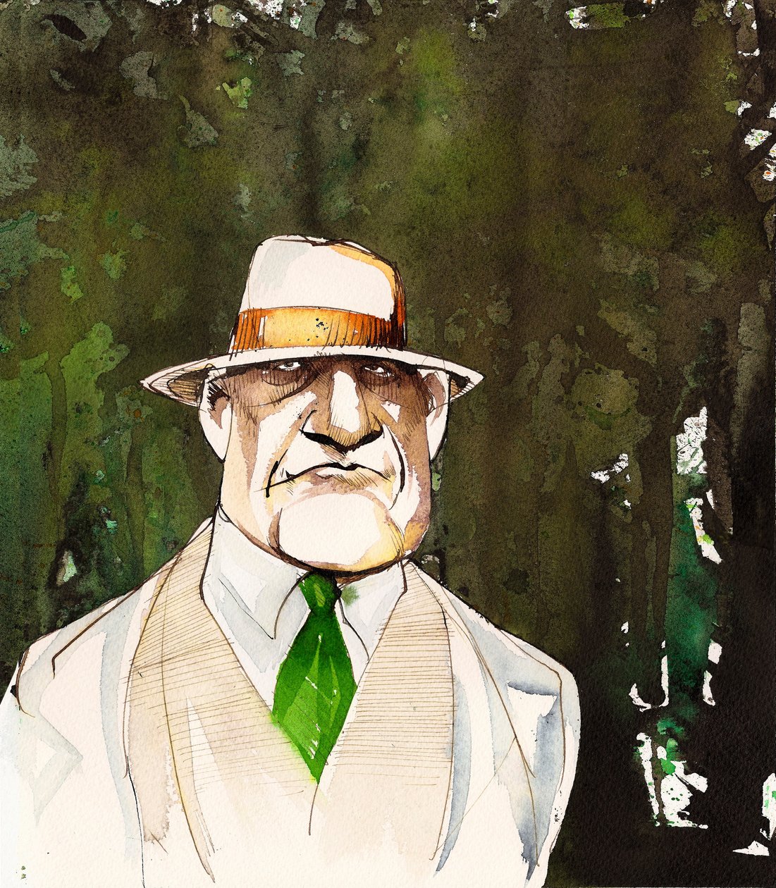 Jean Sibelius, caricatured as an older man by Neale Osborne