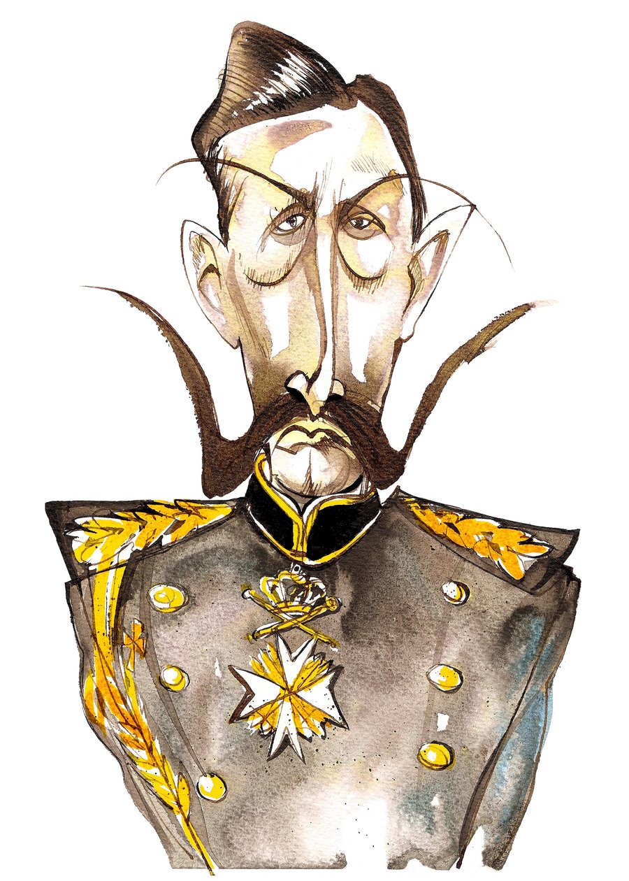 William II, Emperor of Germany; King of Prussia (1859-1941); color caricature by Neale Osborne